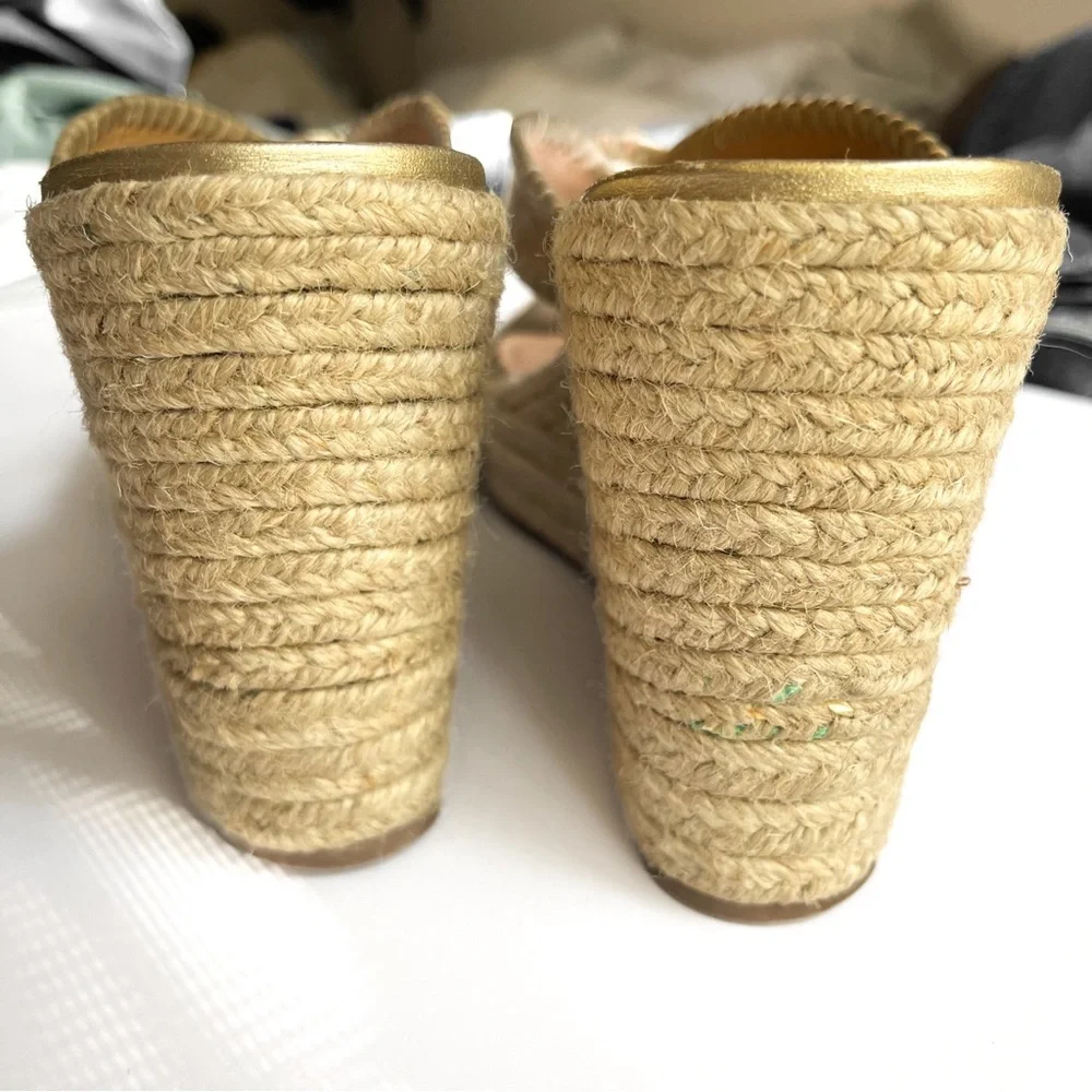 Jack Rogers Gold Wedge Sandals - Picture 5 of 10